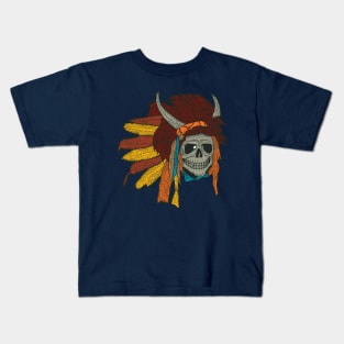 Colorful Indian Skull Kids T-Shirt